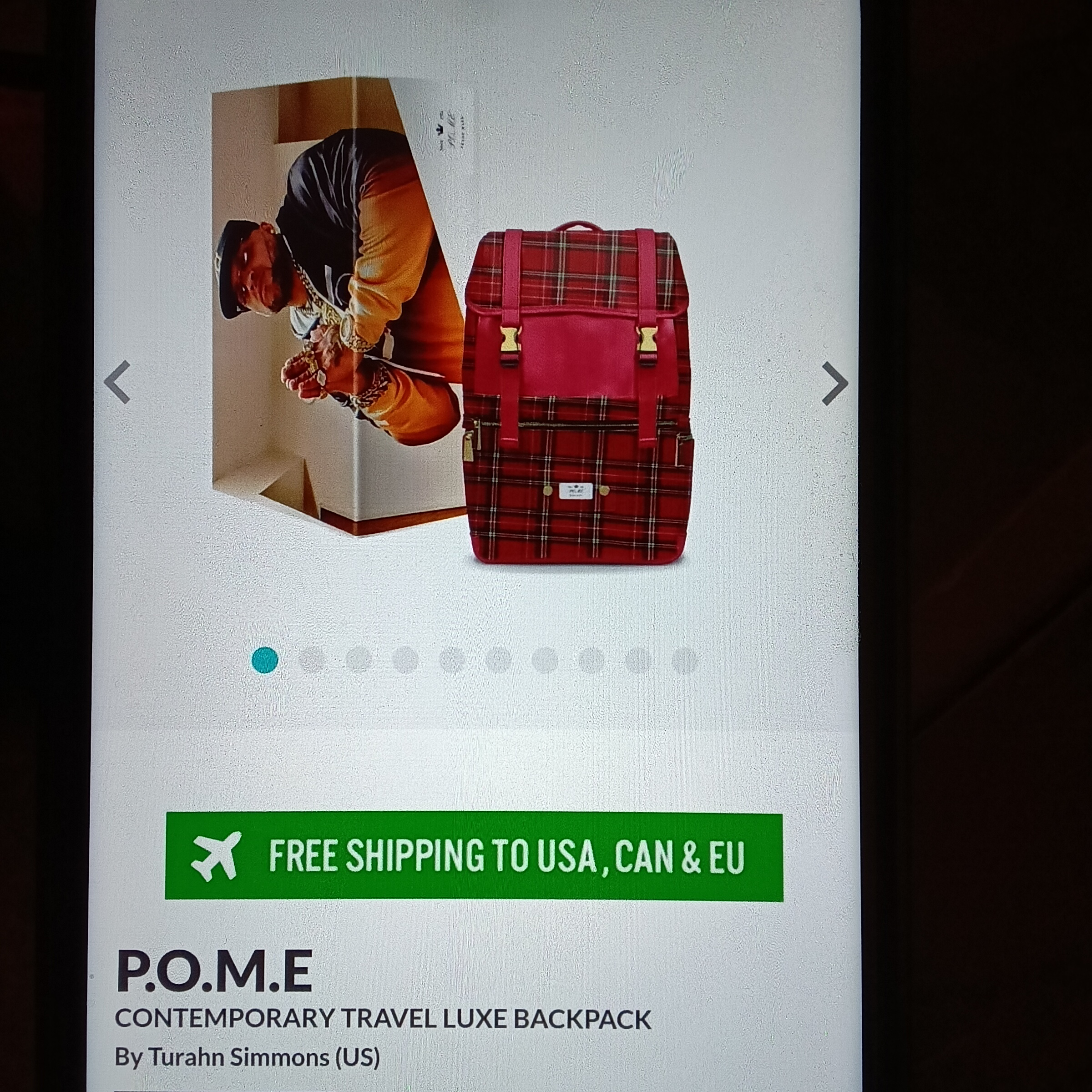 Branded shoe box with backpack