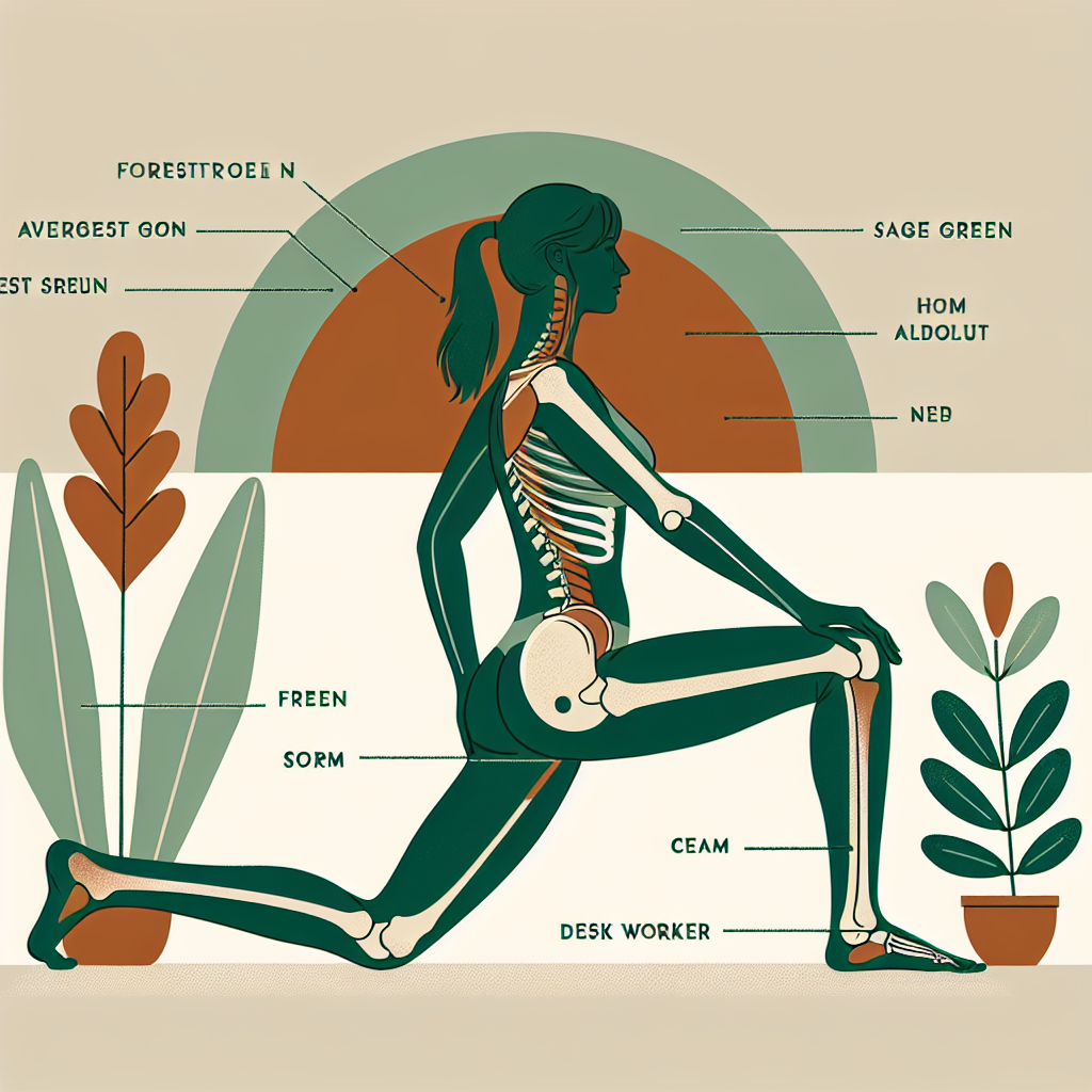 Hip flexor lunge stretch illustration — kneeling lunge position for functional recovery