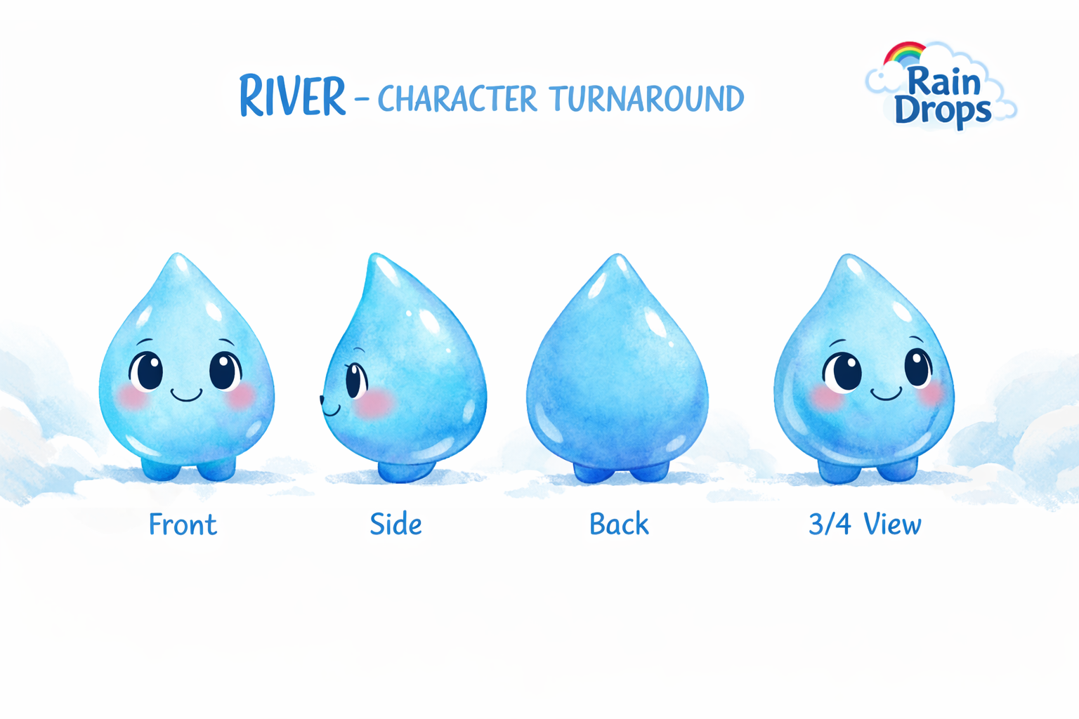 River - A cute blue water droplet