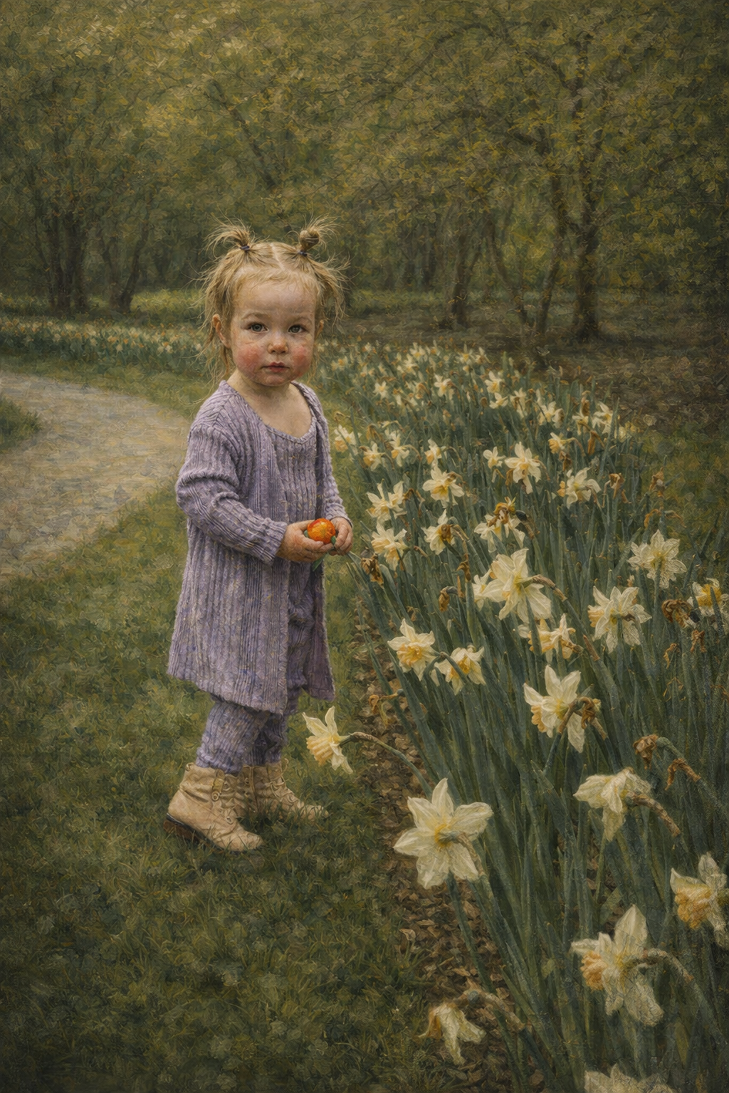 Fine art portrait — daffodil girl
