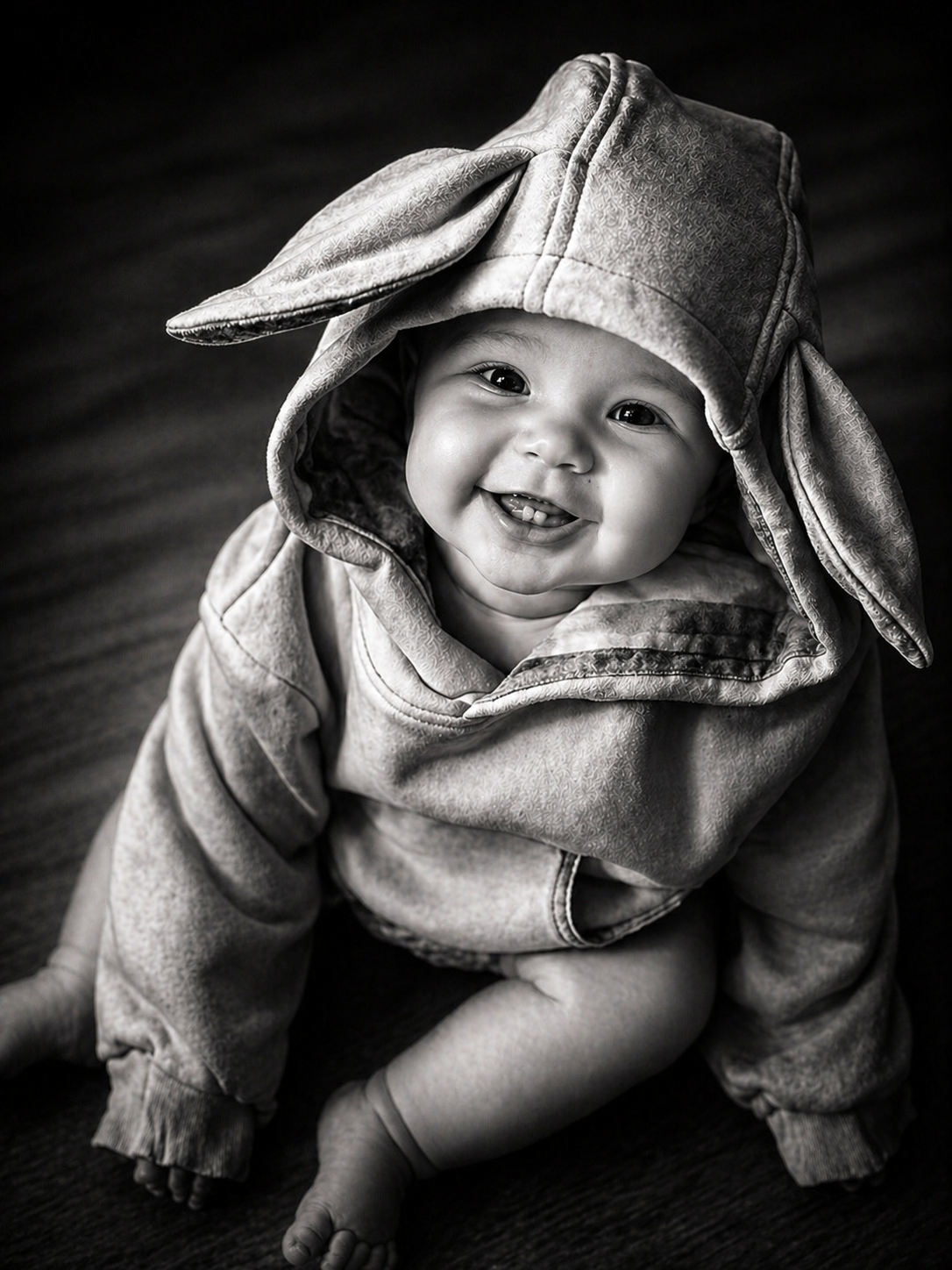 Fine Art Black and White Portraiture — bunny baby
