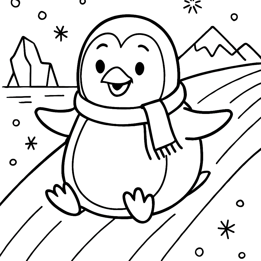 Frost Slides on the Ice — coloring page
