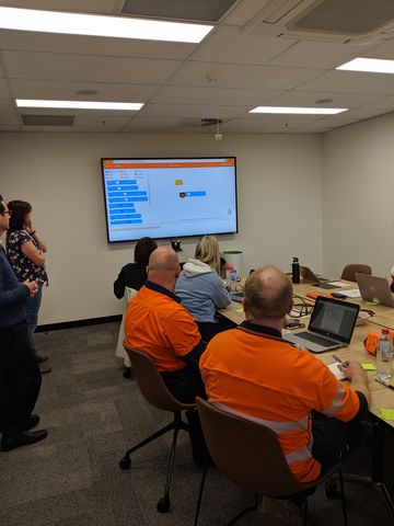 WHS professionals at mining pre-start meeting