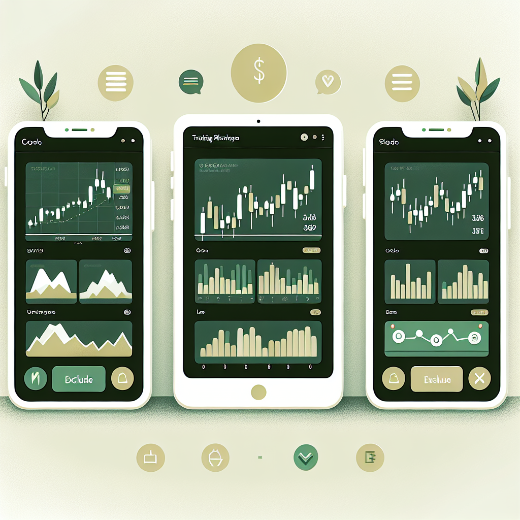 Three brokerage platform dashboards on different devices