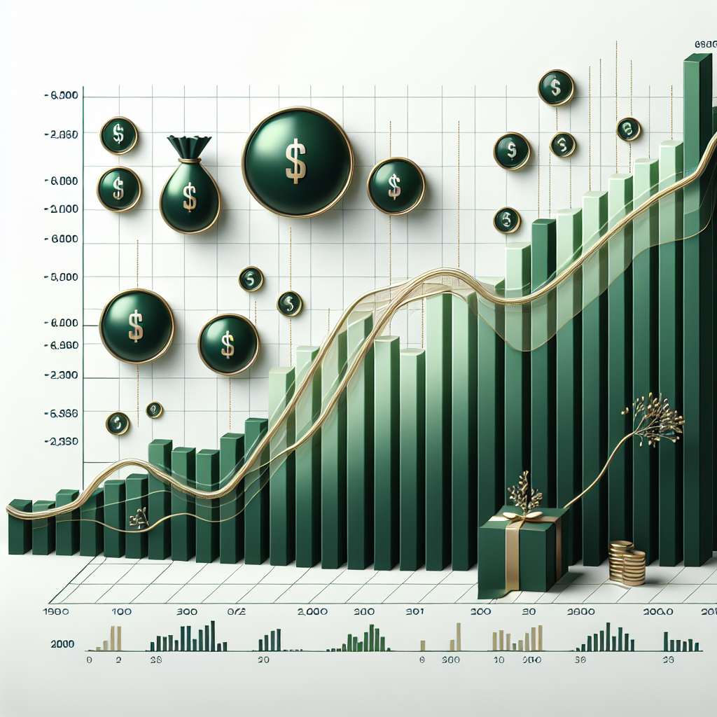 Compound interest exponential growth curve over decades