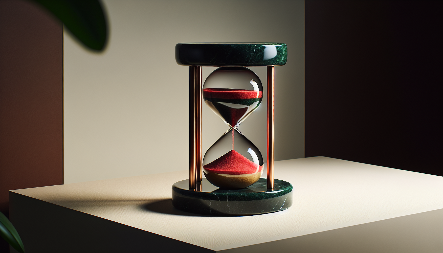 Hourglass with transforming sand representing balance transfer promotional period