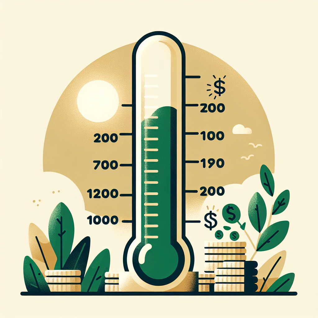 Savings progress thermometer approaching $10,000 goal