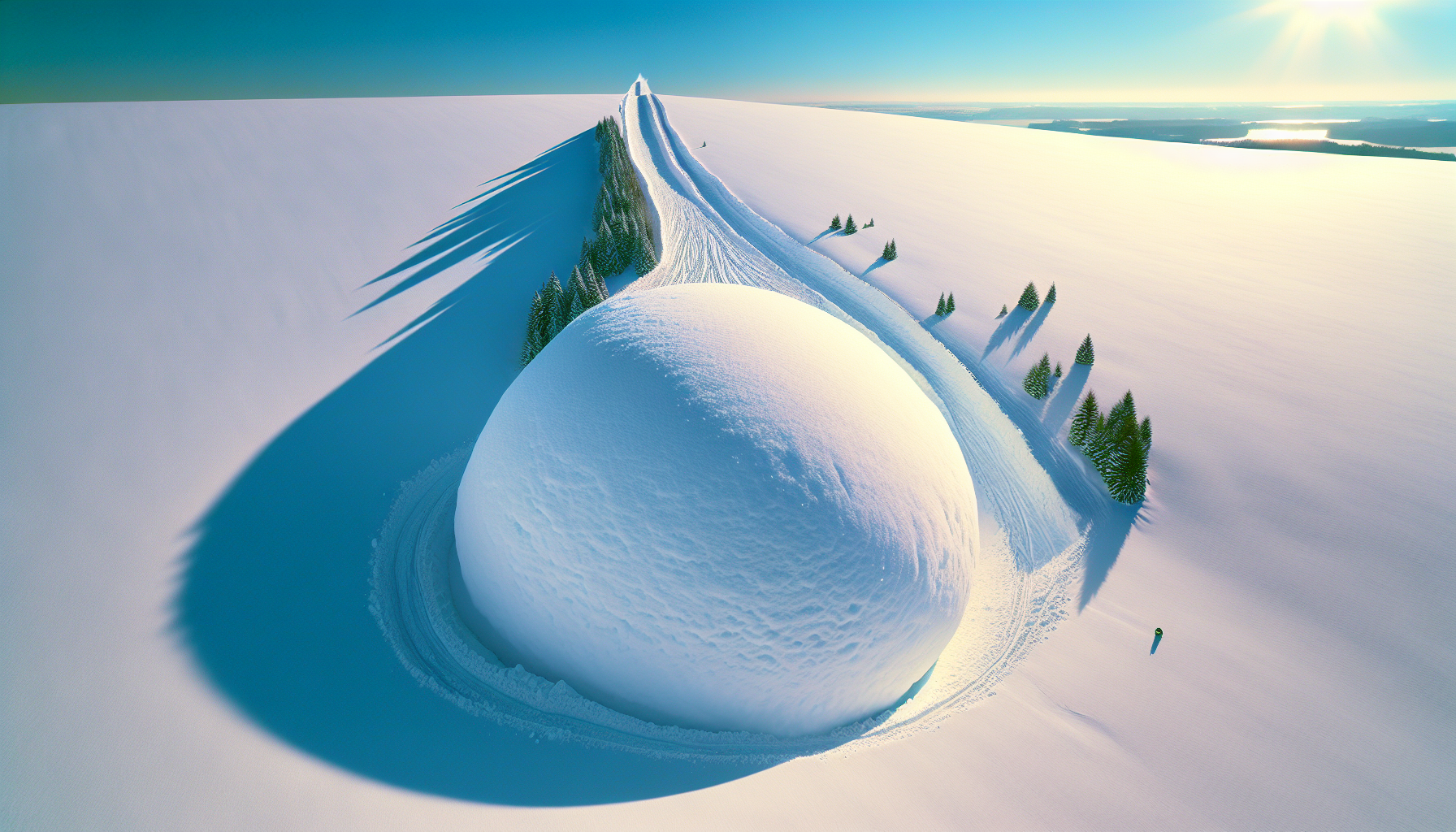 Snowball growing larger rolling downhill representing compound interest