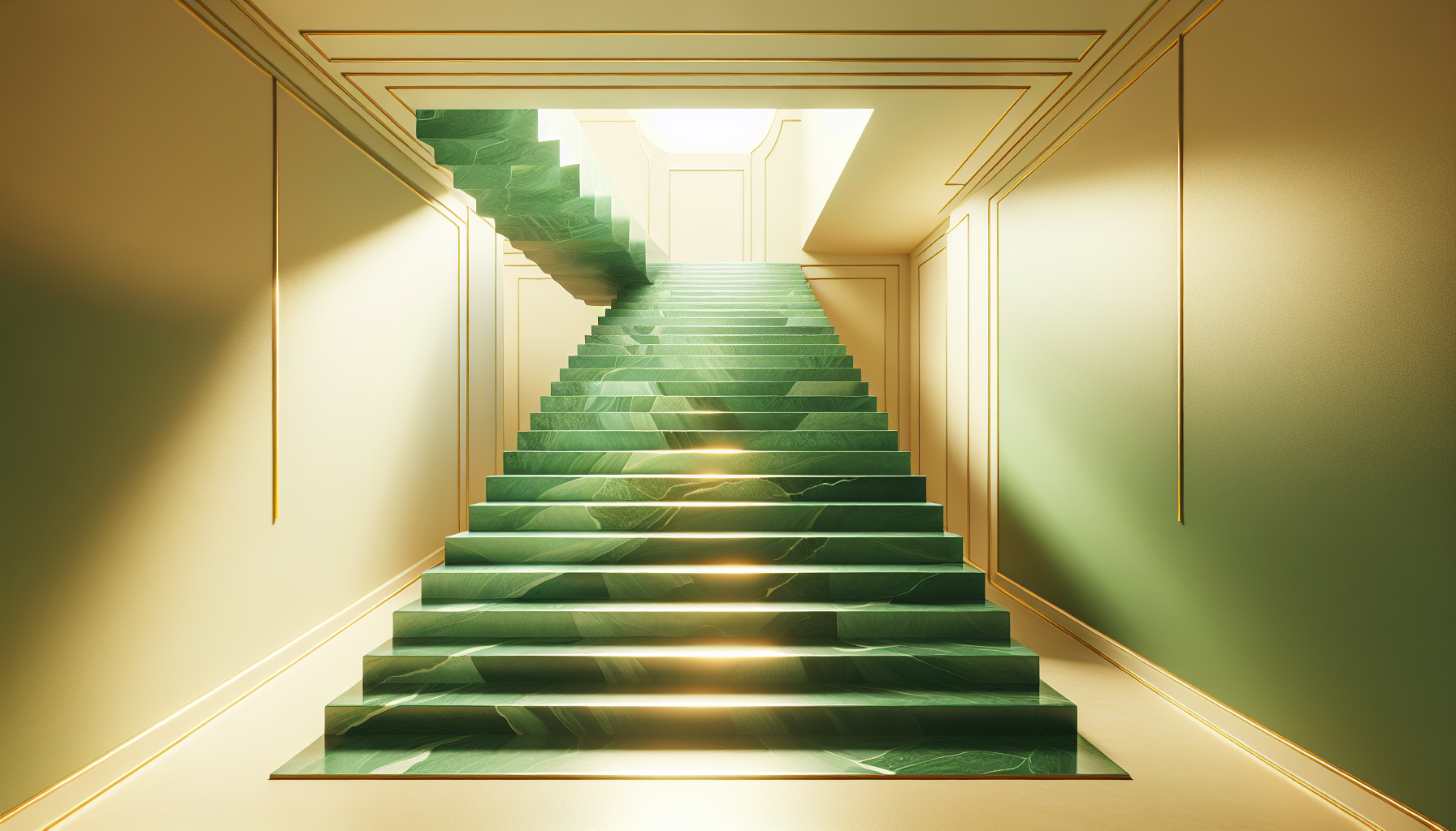 Ascending marble staircase representing steps to raise credit score