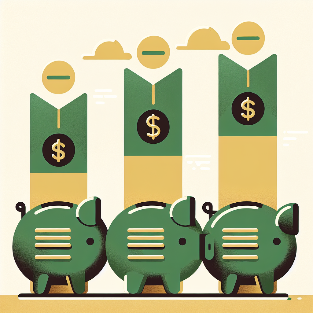 Three savings account types compared as piggy banks