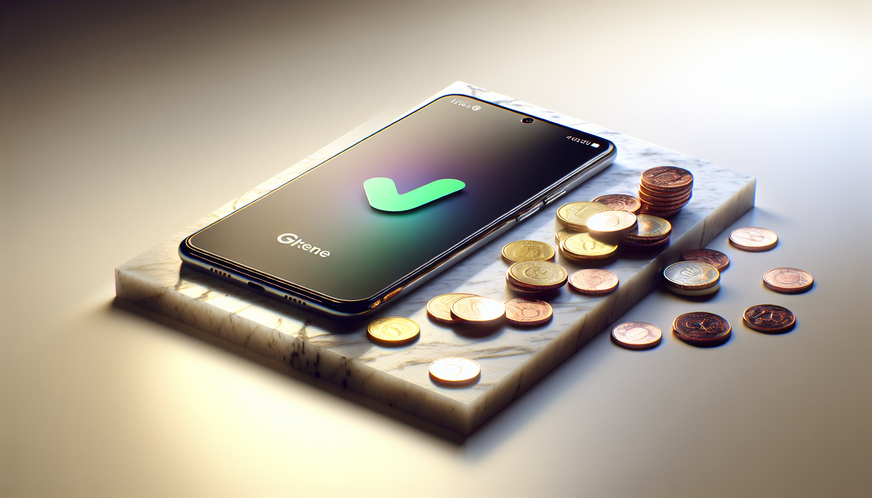 Smartphone with green checkmark representing free mobile banking