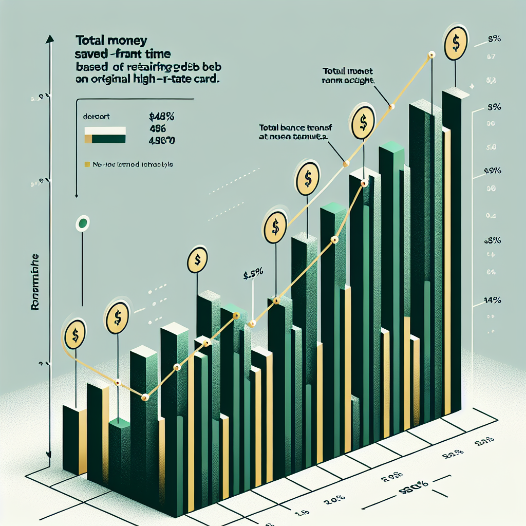 Balance transfer interest savings by transfer amount over time