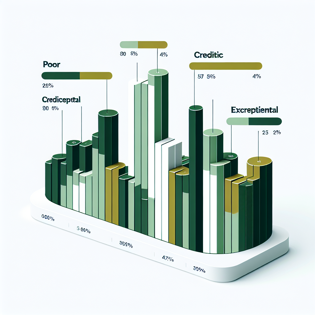 Credit score distribution: percentage of population by range