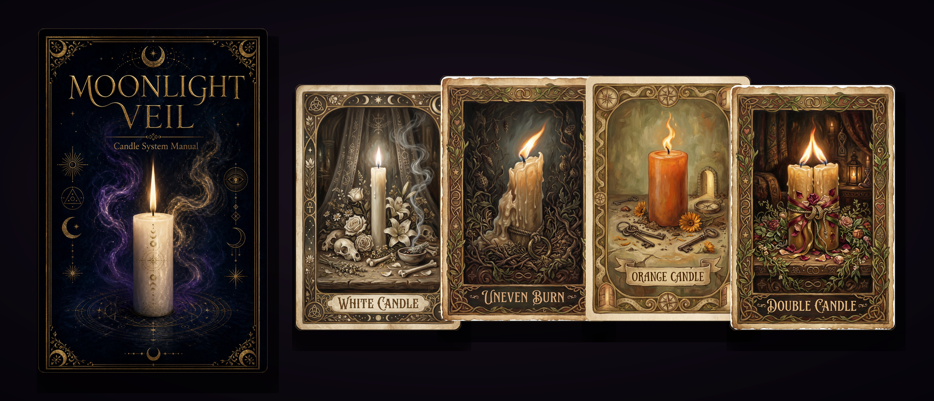 Candle System Deck and Manual Bundle - Moonlight Veil