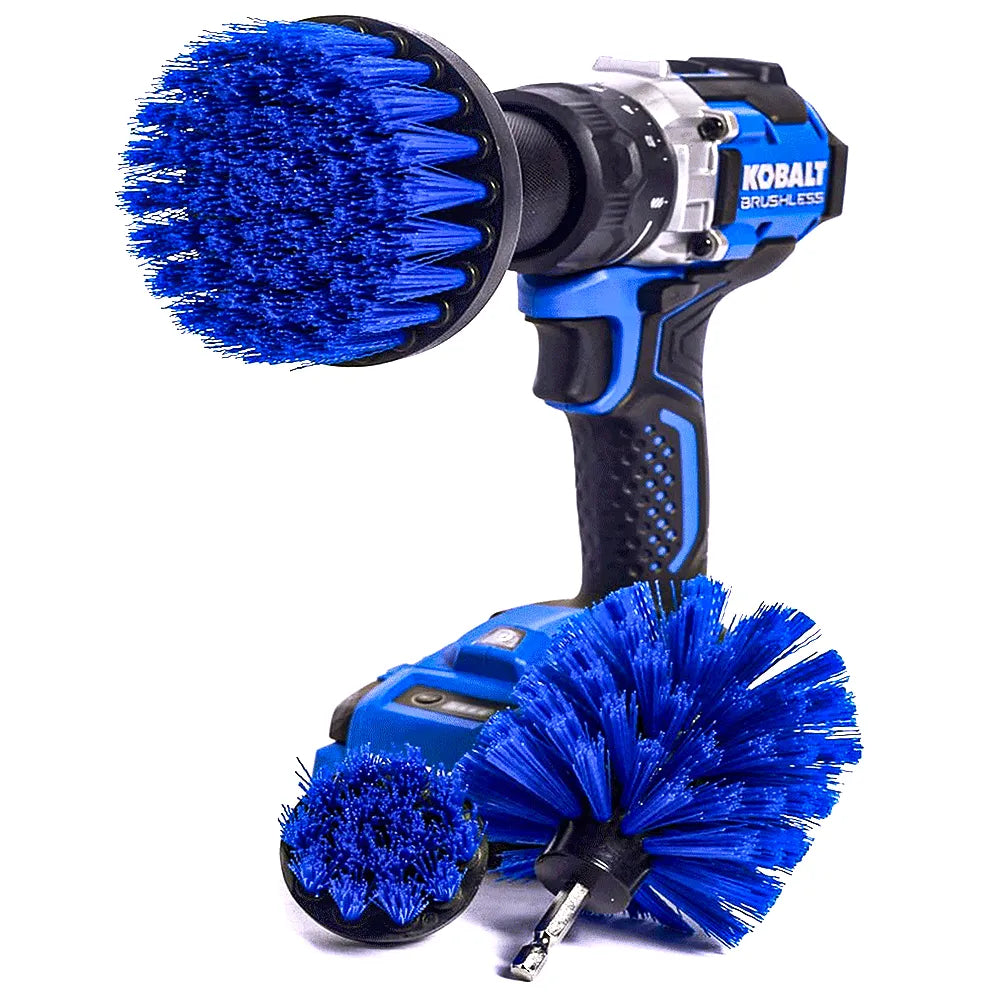 Drill brush cleaning kit — 7-piece set for grout, tile, and tub