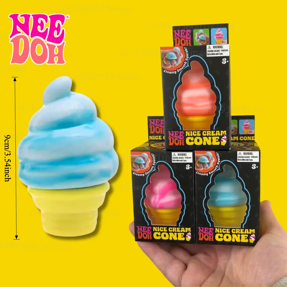 Ice cream cone squishy stress toy — cute soft foam fidget
