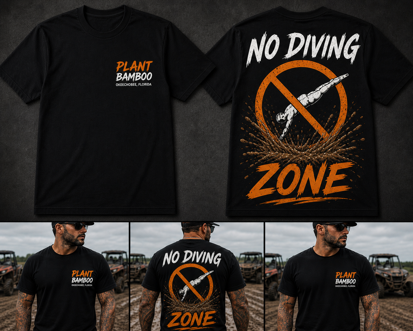 No Diving Zone Tee — Gray
