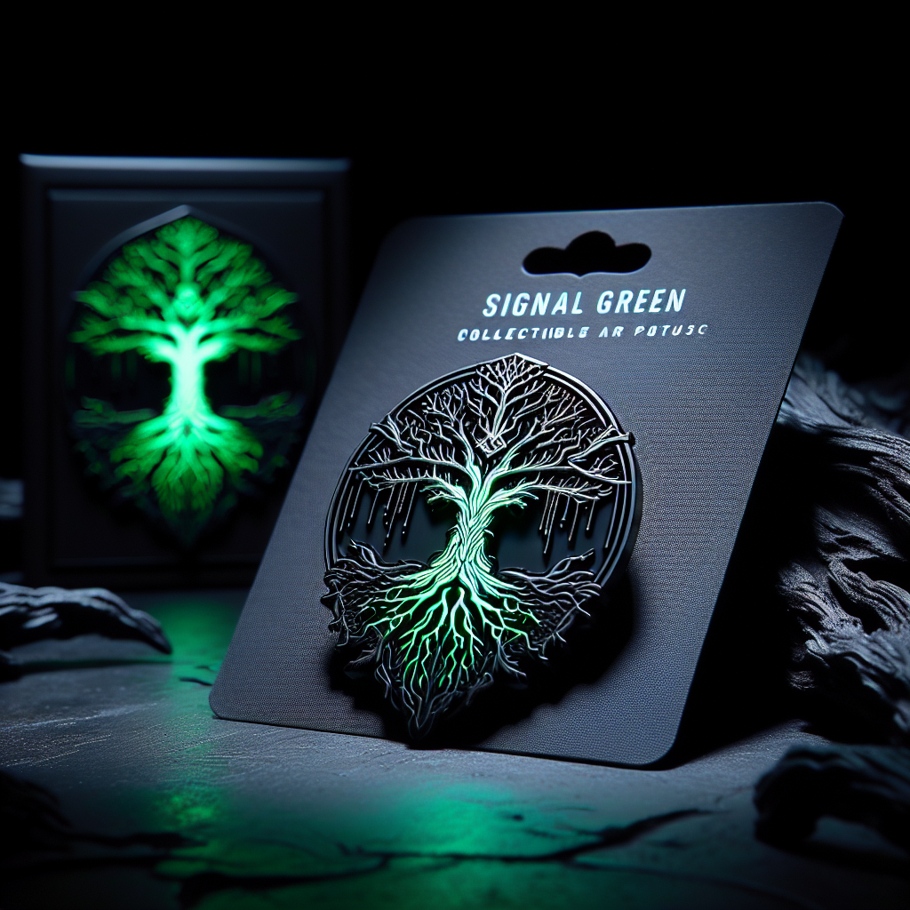 Grove Sentinel — limited edition enamel pin with glowing root network