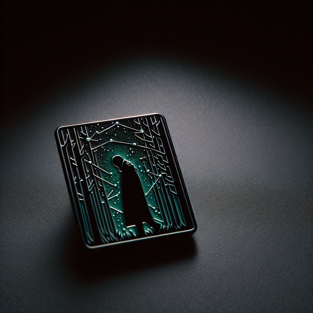 Void Walker — limited edition enamel pin with cosmic signal frequencies