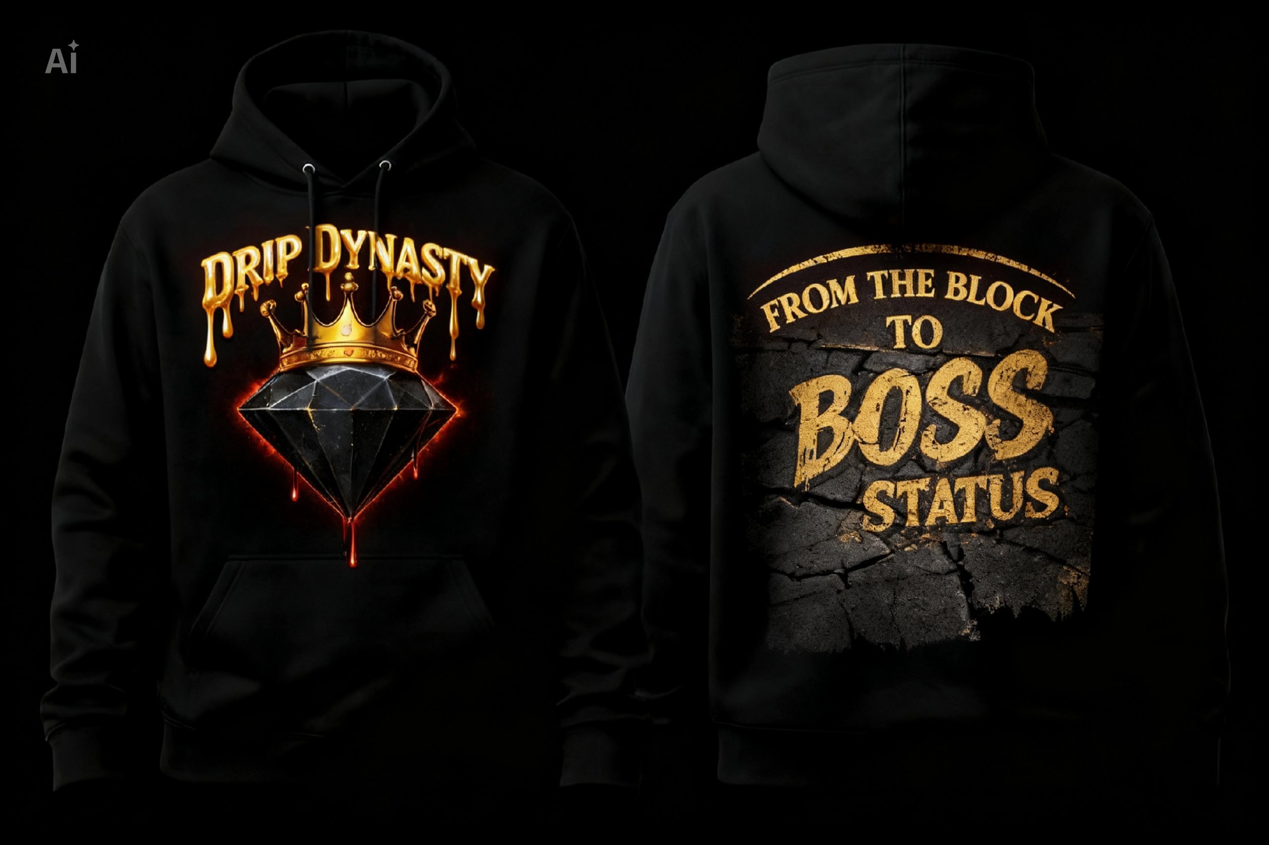 Ascent -001 Black Crowned Diamond Hoodie