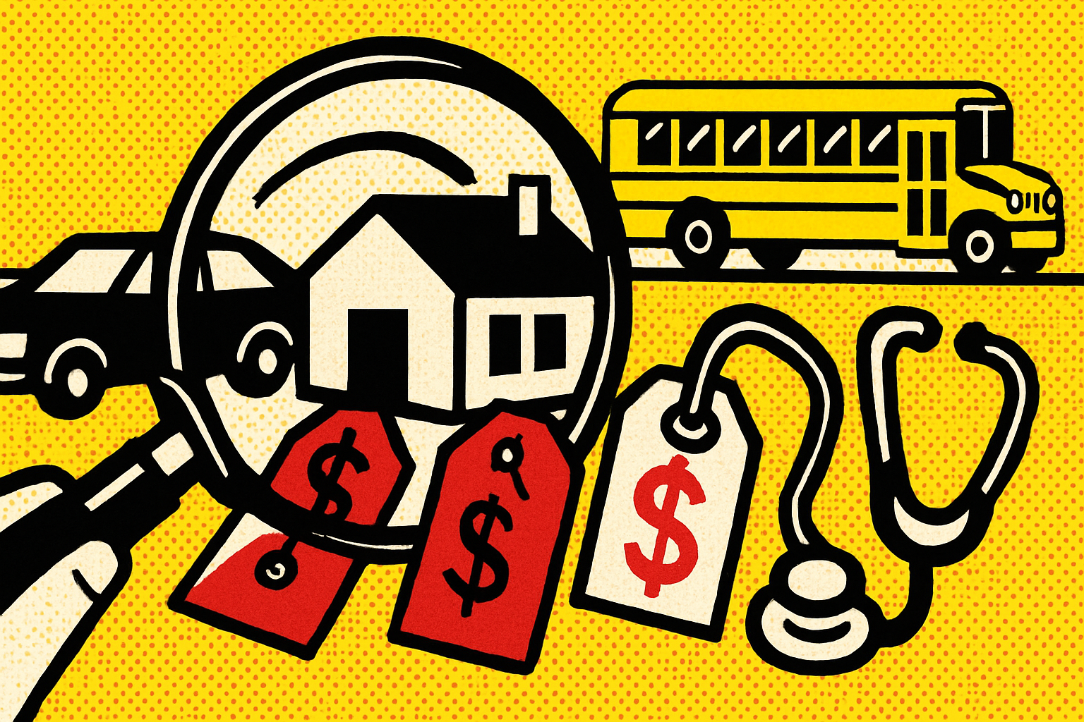 Roy Lichtenstein pop art illustration for: The Hidden Costs of Being Uninsured