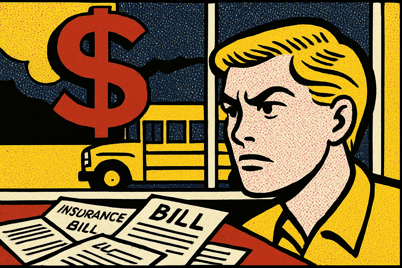 Roy Lichtenstein pop art illustration for: Why Your Emergency Fund Can’t Replace Insurance