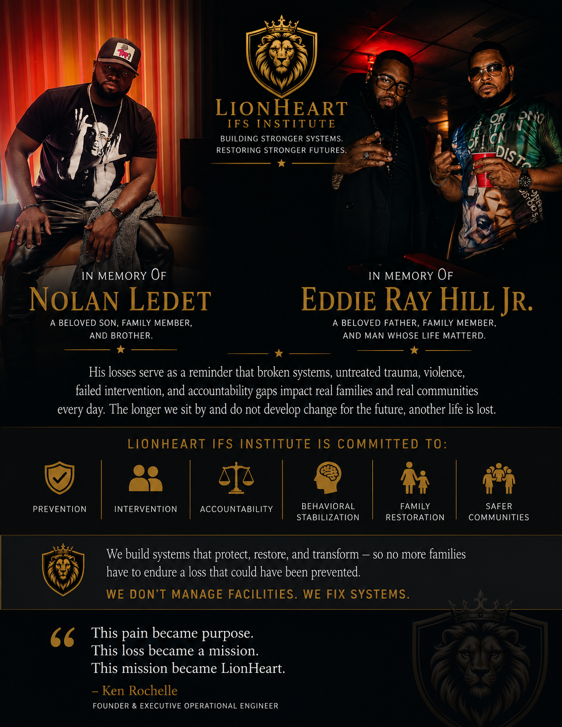 Ken Rochelle with Nolan Ledet and Eddie Ray Hill Jr.