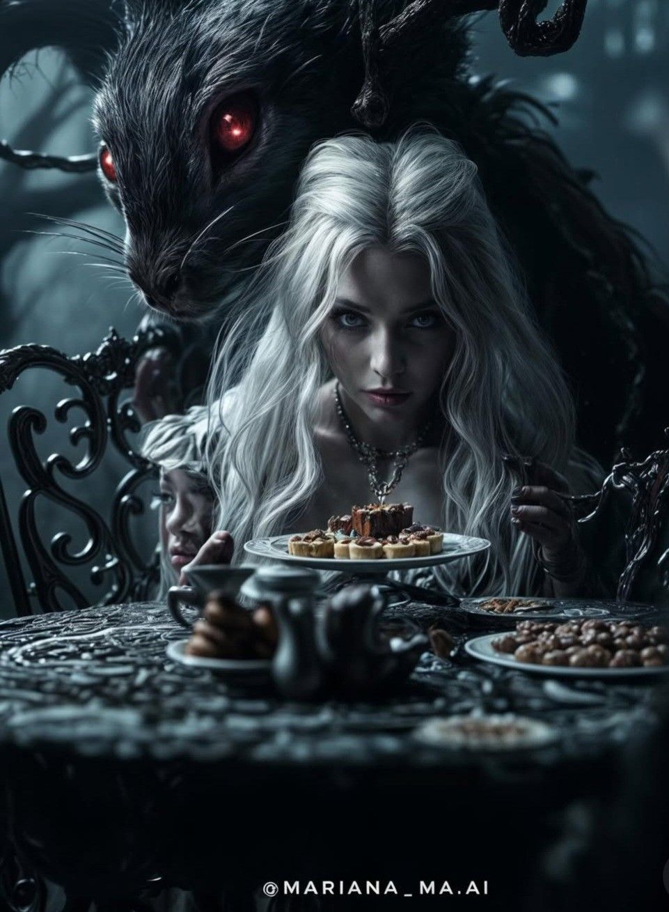 Dark gothic tea party