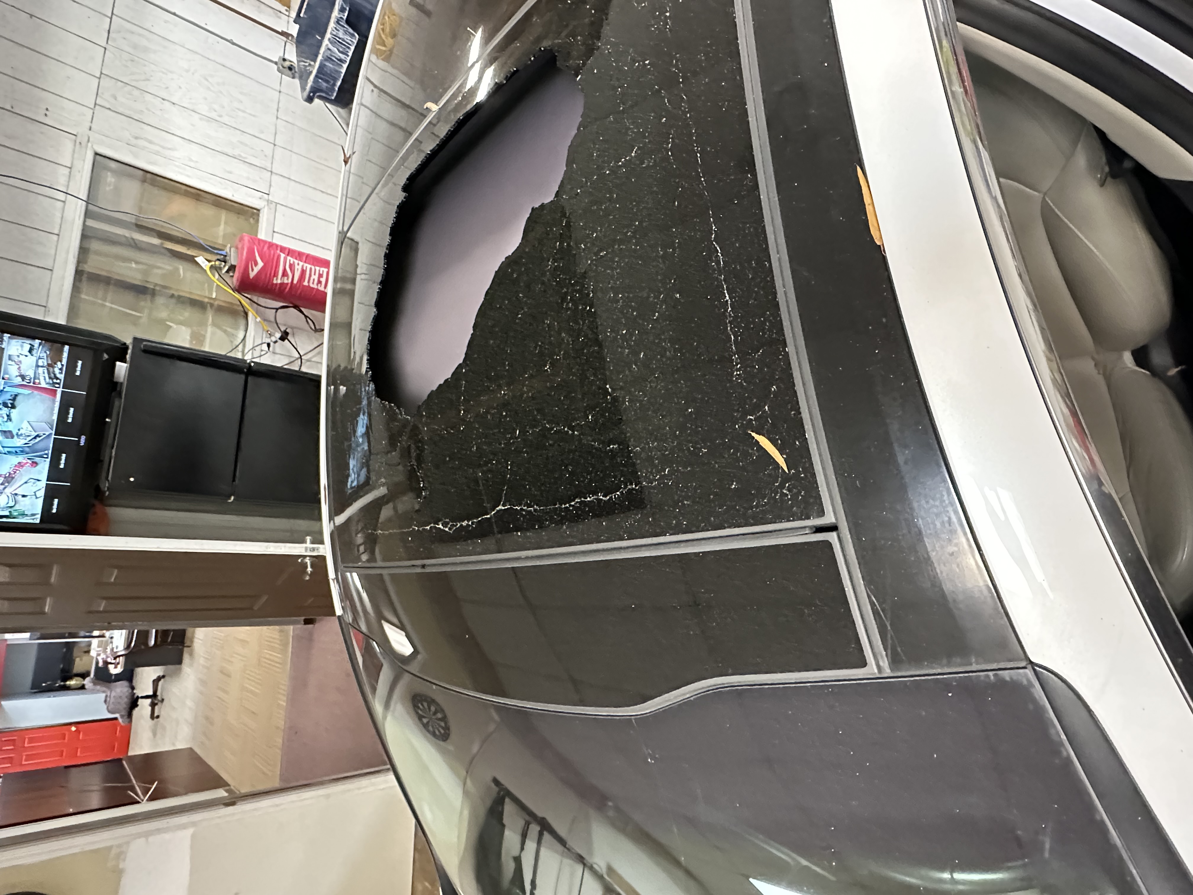 Shattered panoramic sunroof — Legendary Auto Glass, Colonial Heights, VA