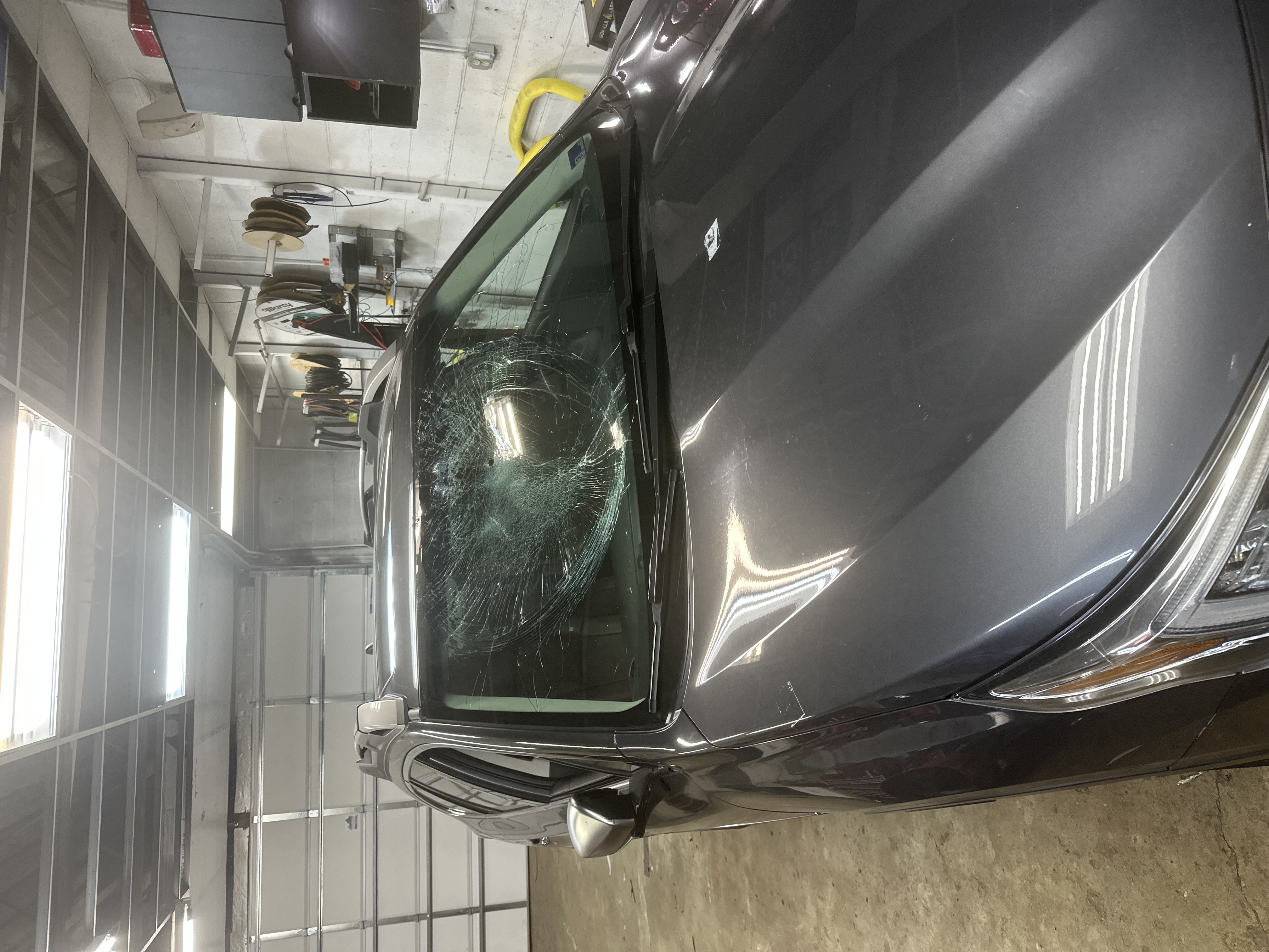 Smashed windshield before replacement — Legendary Auto Glass, Colonial Heights, VA