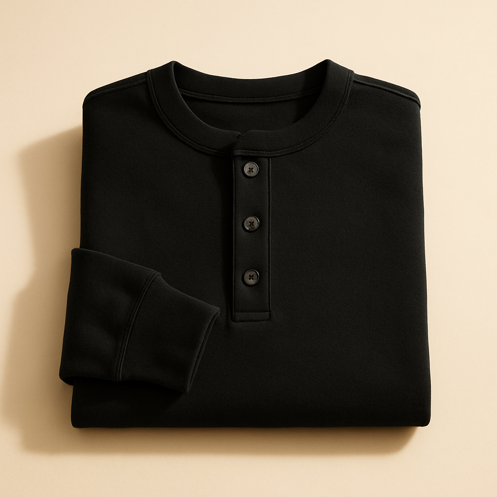 Heavyweight Henley — Black