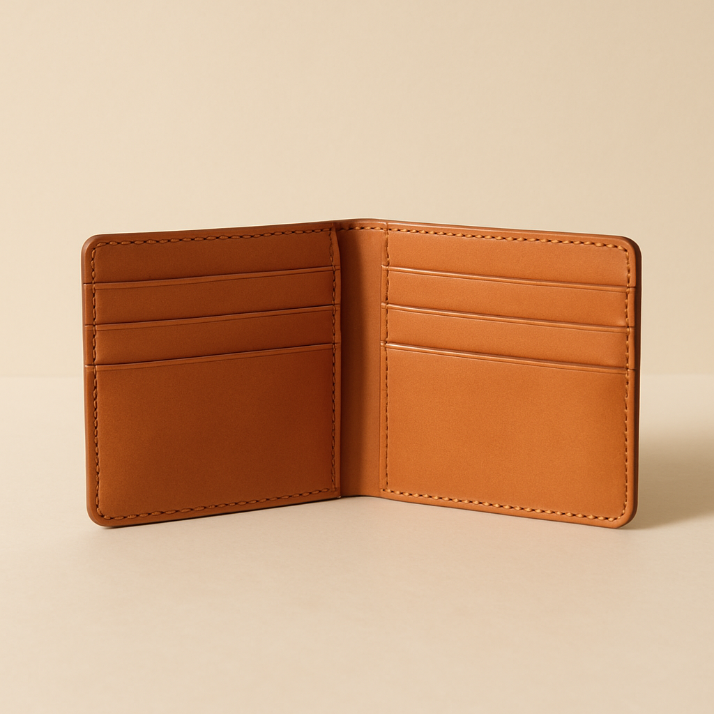 Leather Bifold Wallet — Tan