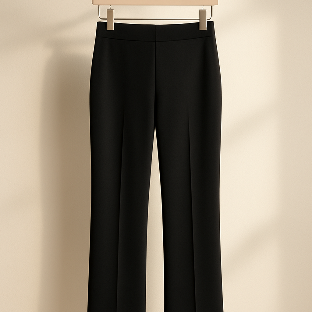 High-Waist Straight Pant — Black