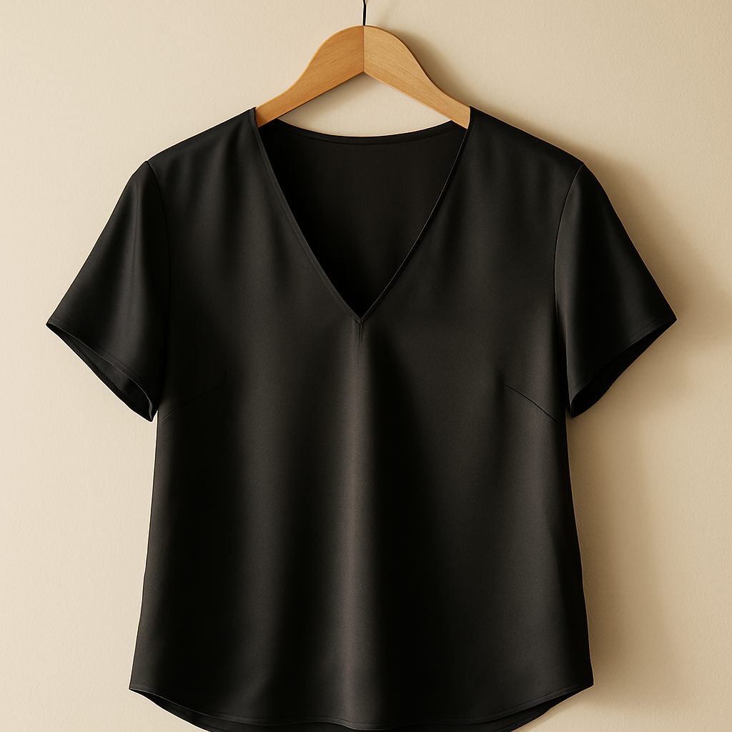 Satin Blouse — Black