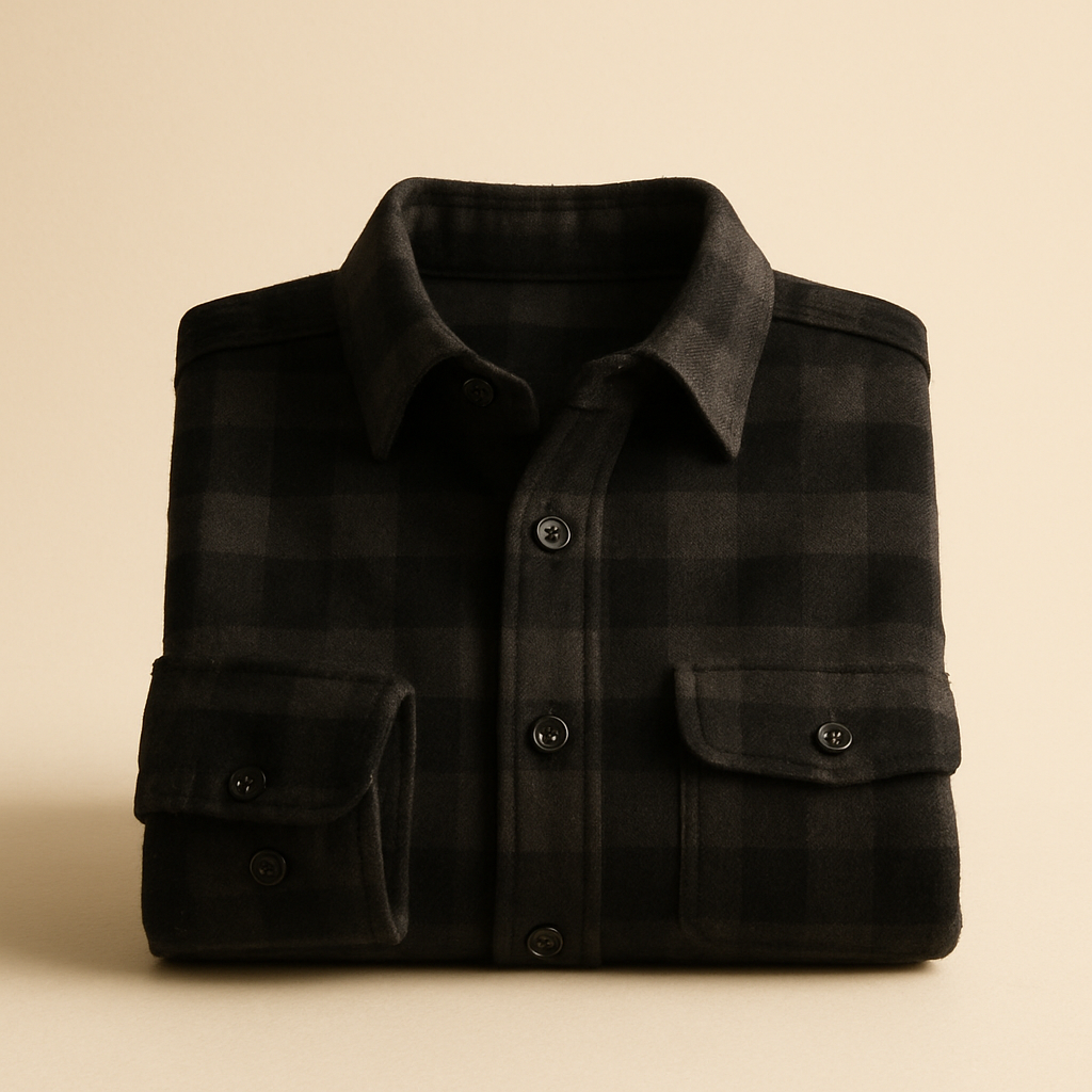 Flannel Shirt — Black Plaid