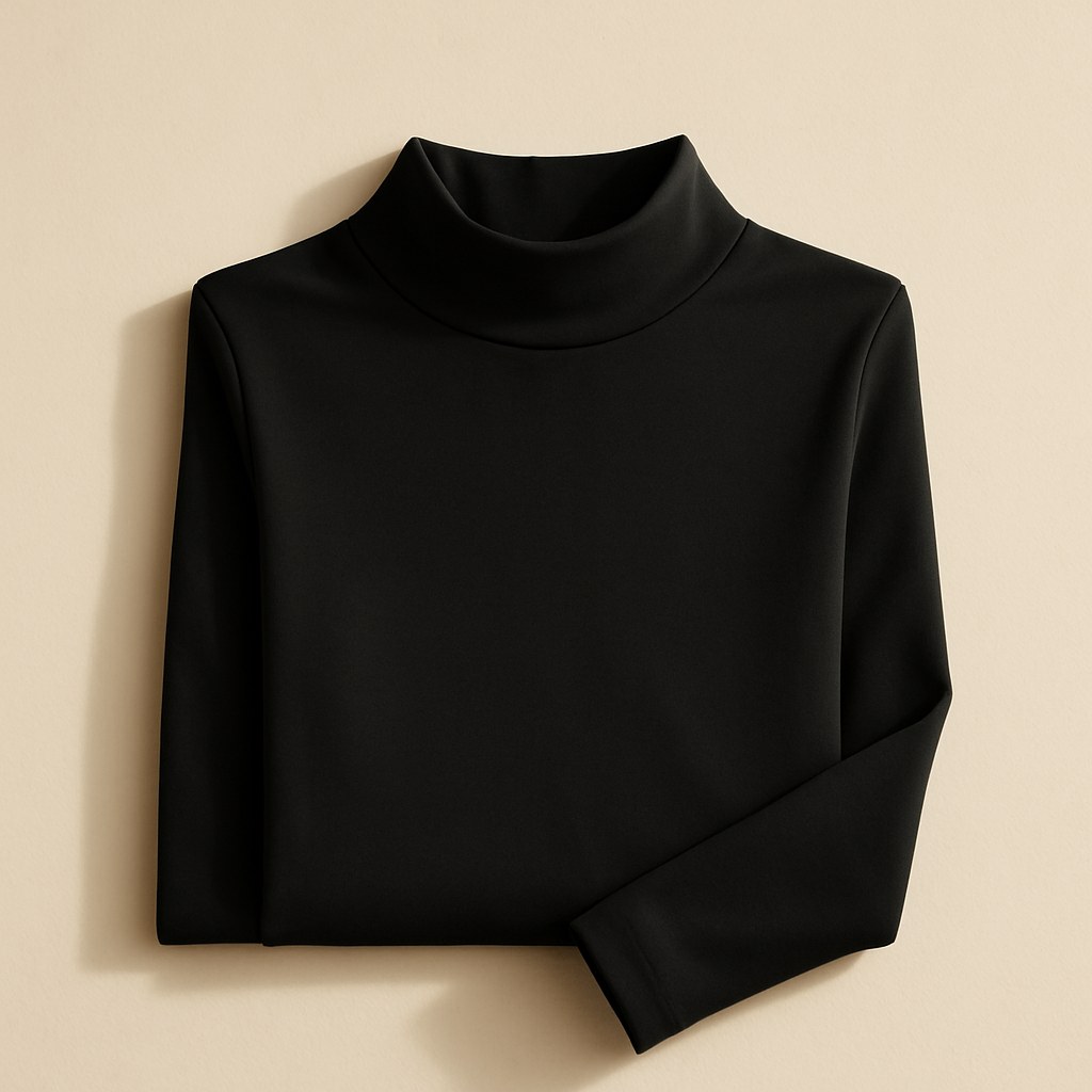 Mock Neck Top — Black