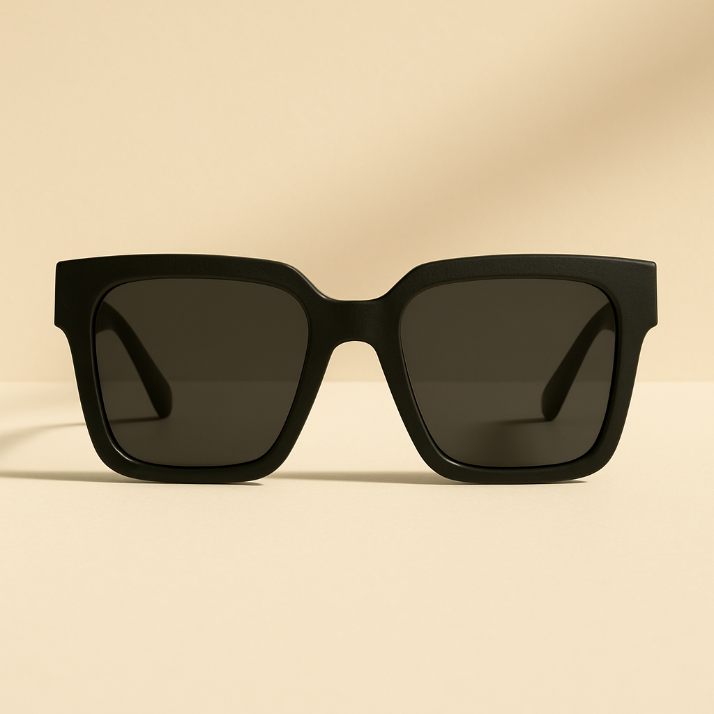Square Frame Sunglasses — Black