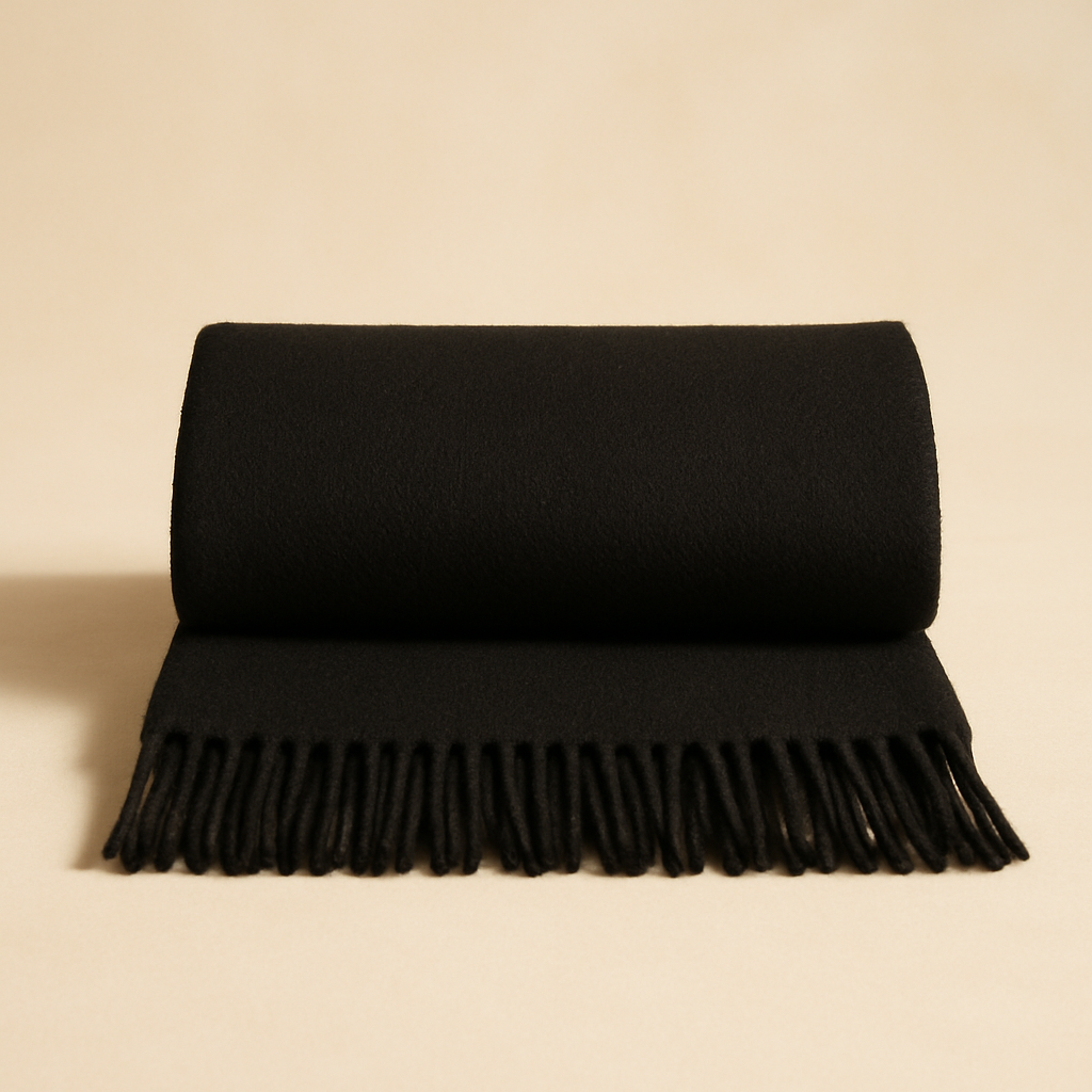 Merino Wool Scarf — Black