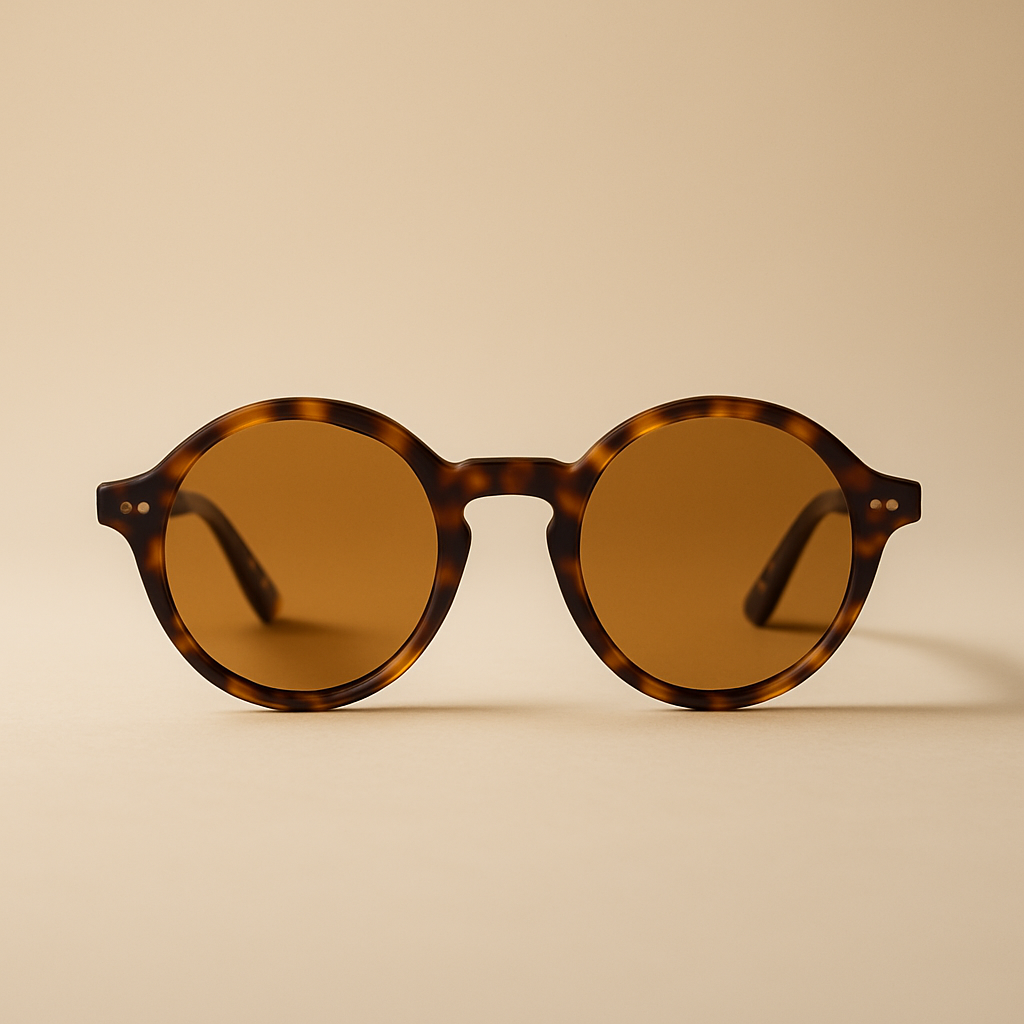 Round Frame Sunglasses — Tortoise