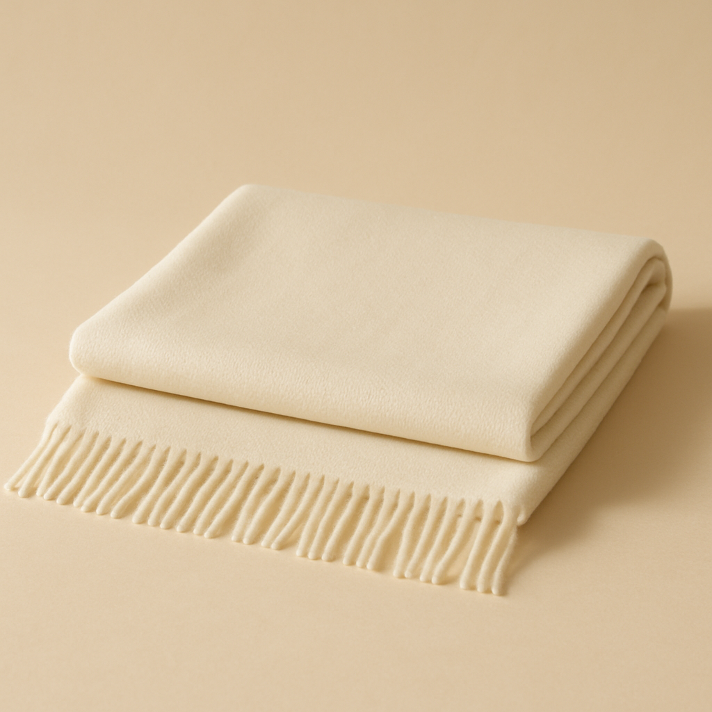 Merino Wool Scarf — Ivory