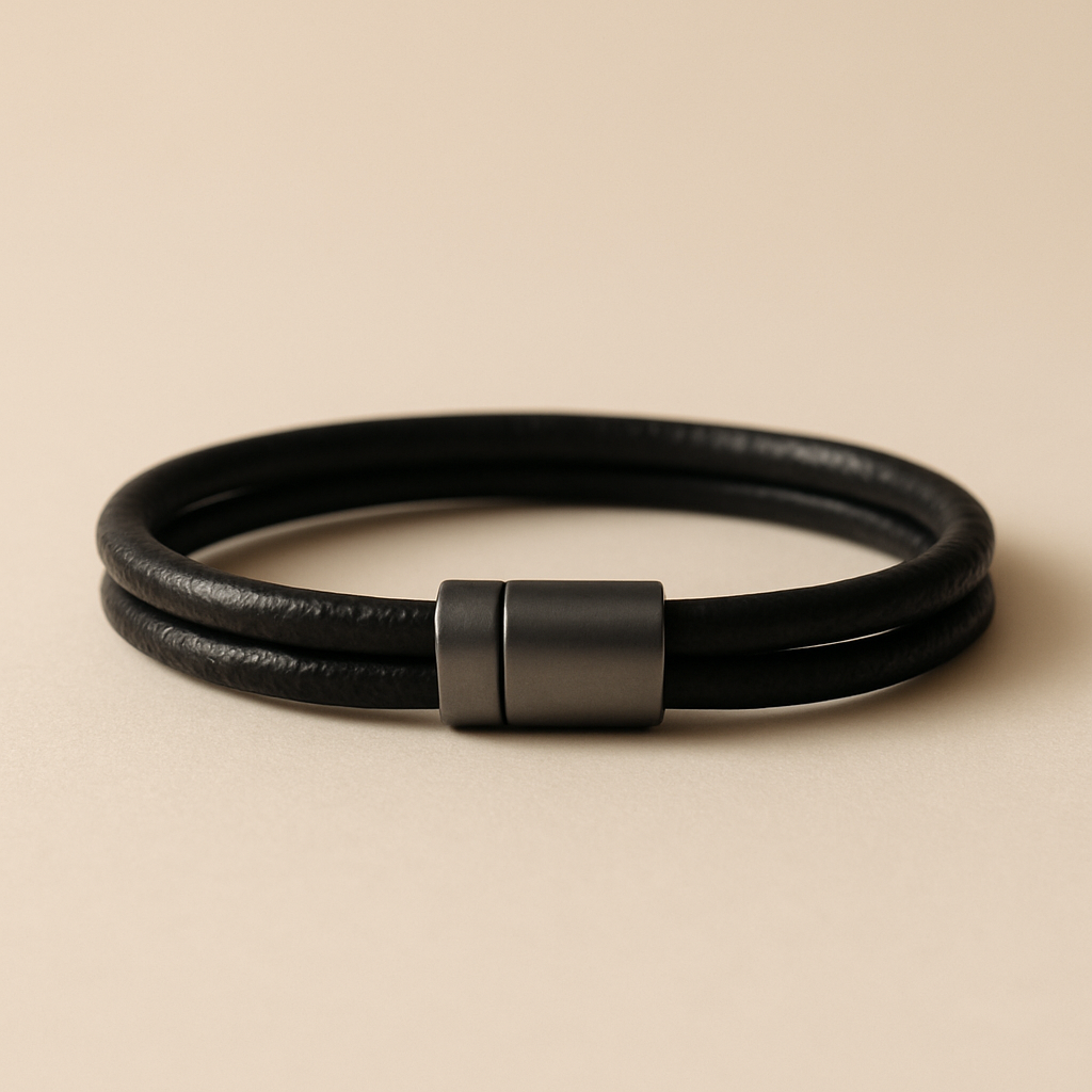 Leather Wrap Bracelet — Black