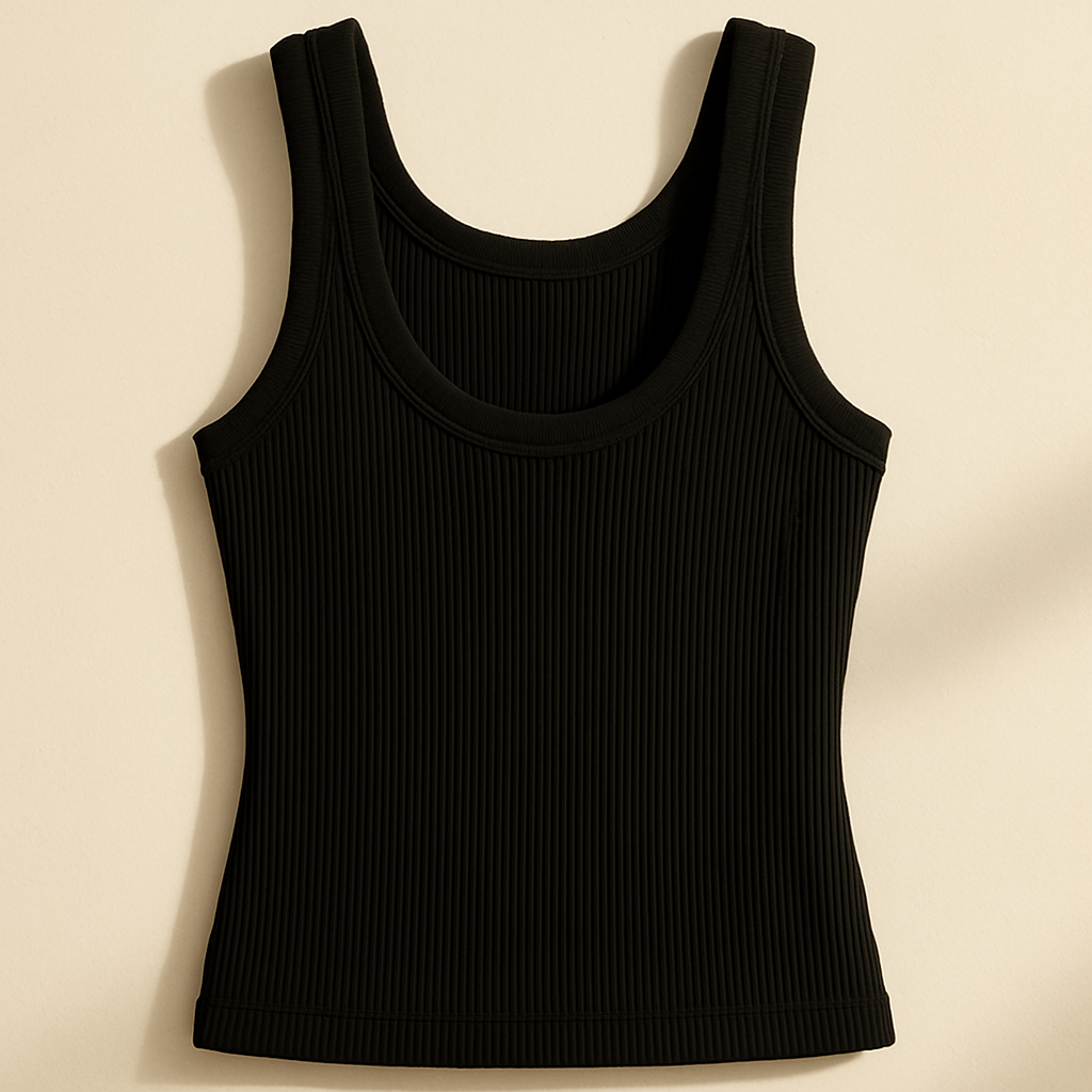 Ribbed Tank — Black