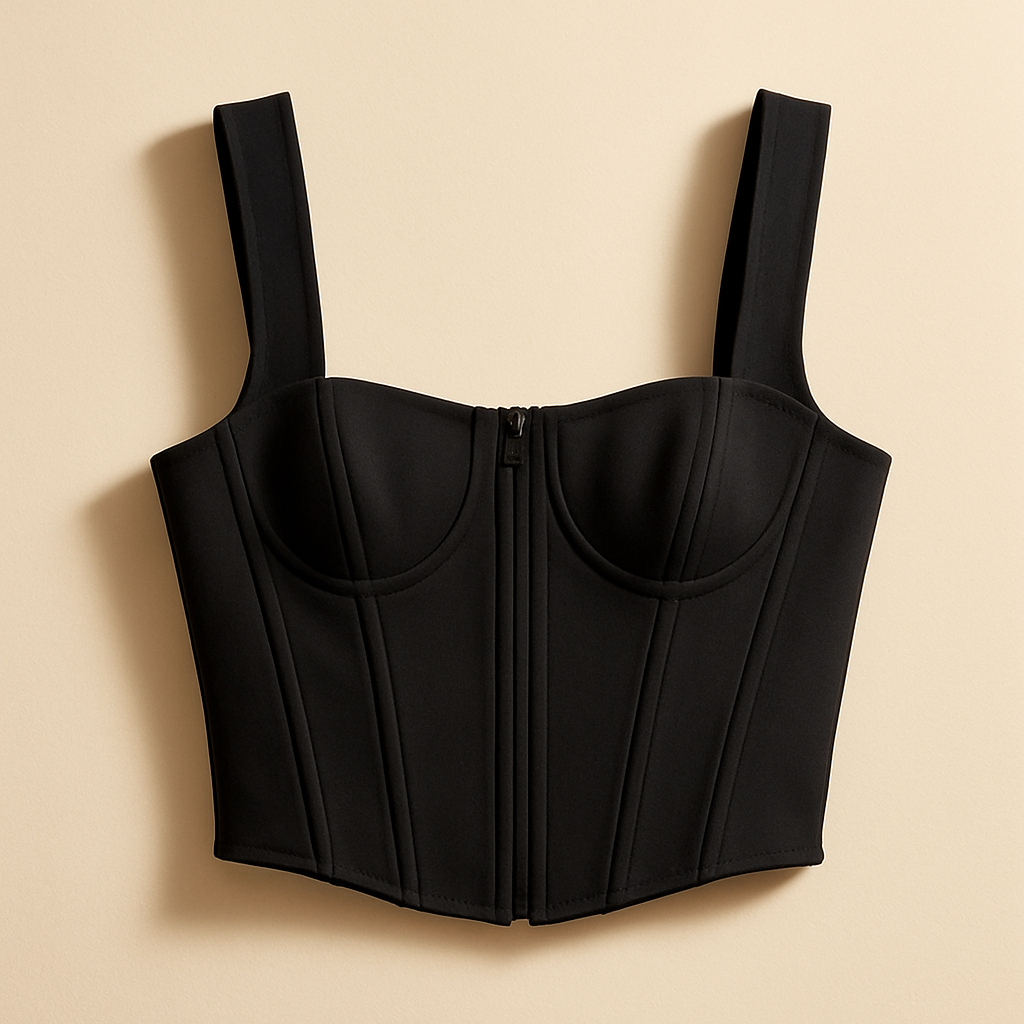 Structured Corset Top — Black