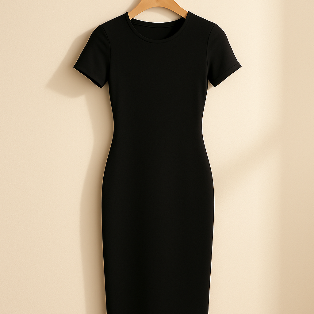 Bodycon Midi Dress — Black