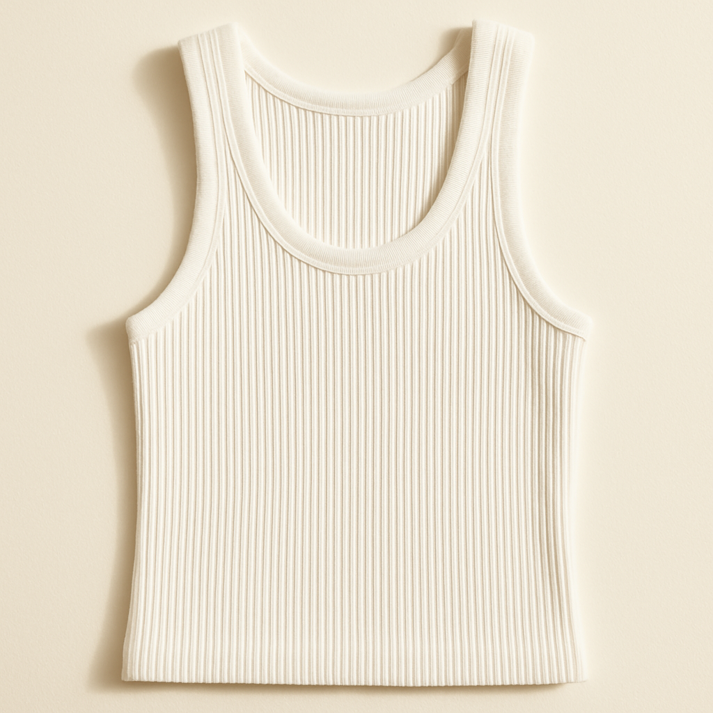Ribbed Tank — White