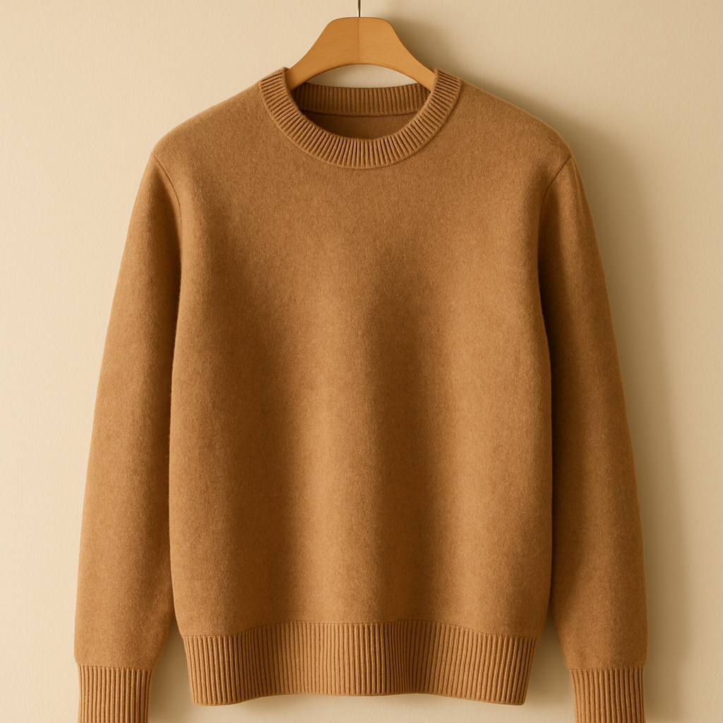 Crewneck Wool Sweater — Camel