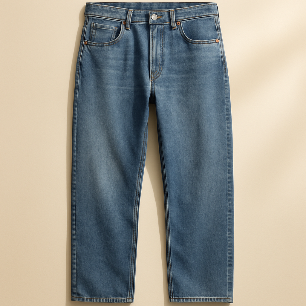 Relaxed Fit Medium Wash Jean
