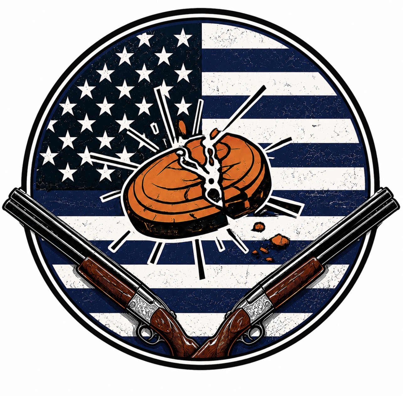 Panthers Trap - American Flag Crossed Shotguns Tee