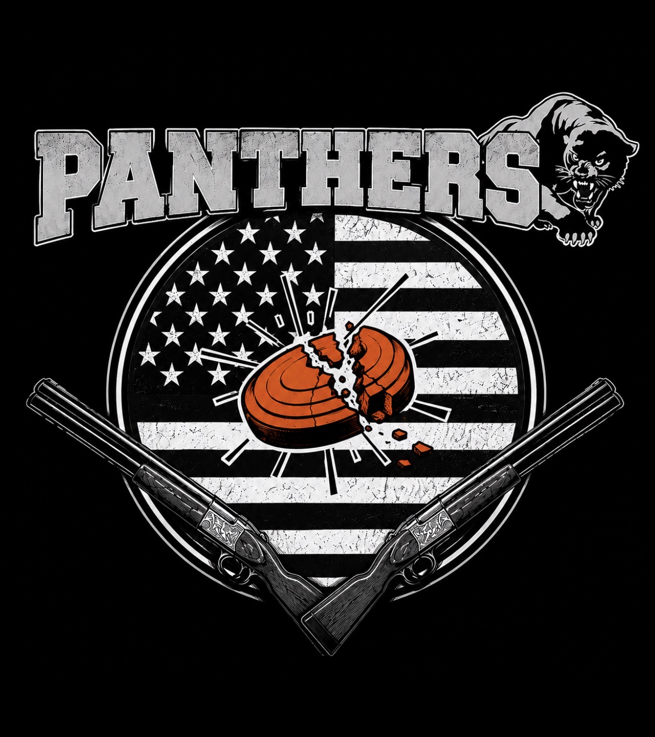 Panthers Trap - American Flag Crossed Shotguns Hoodie