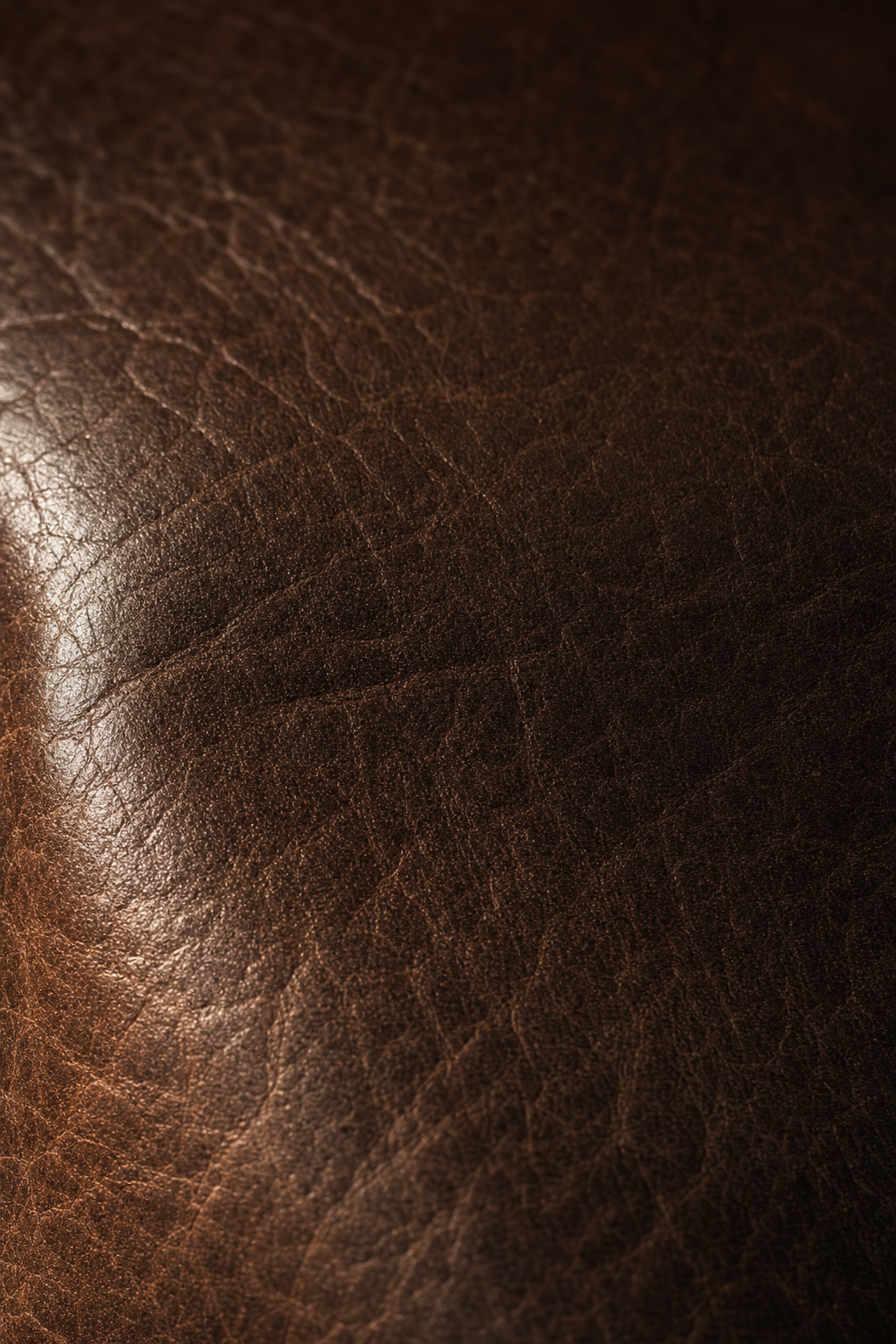 Horween Derby full-grain leather grain texture — the final production leather